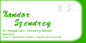 nandor szendrey business card