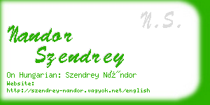 nandor szendrey business card